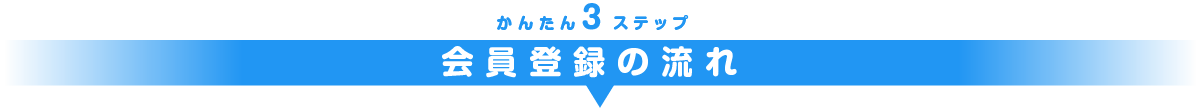 かんたん3ステップ！会員登録の流れ